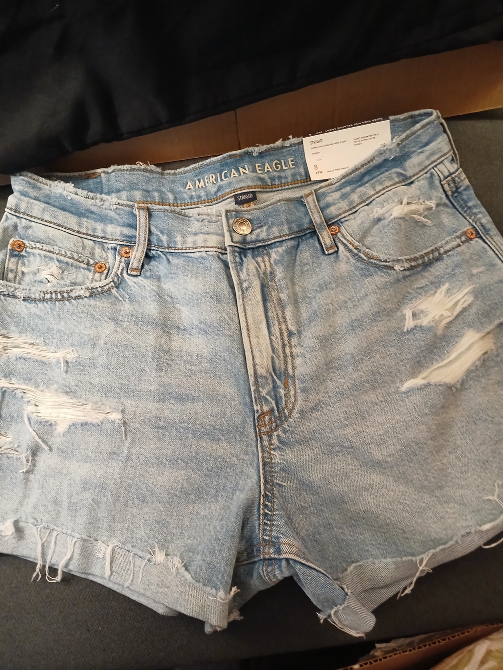 American Eagle Outfitters Light Blue Distressed Denim Women’s Shorts